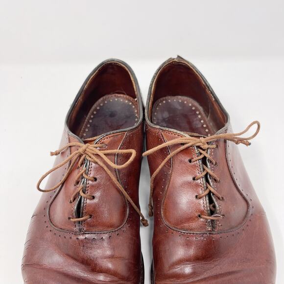 Allen Edmonds Mens 10.5 Brown Leather Vernon Cap Toe Oxford Lace Up Dress Shoes main image 7